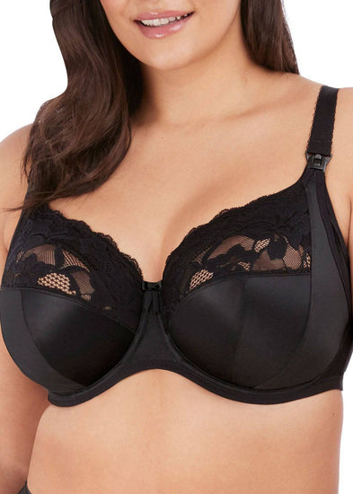 Model In Elomi Molly Voedings-BH Zwart Voorzijde