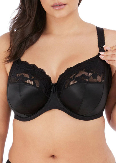 Model In Elomi Molly Voedings-BH Zwart Voorzijde