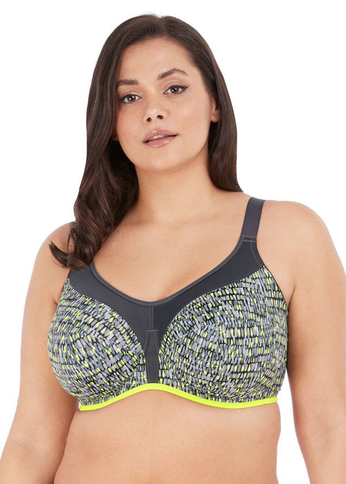 Model In Elomi Energise Sport-BH Lime Voorzijde
