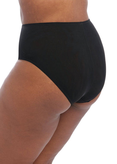 Model in Elomi Brianna High Waisted Broekje Zwart achterzijde