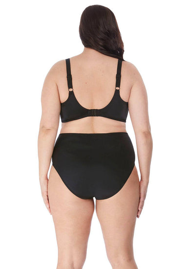 Model in Elomi Magnetic Sweetheart Bikini Zwart achterzijde 