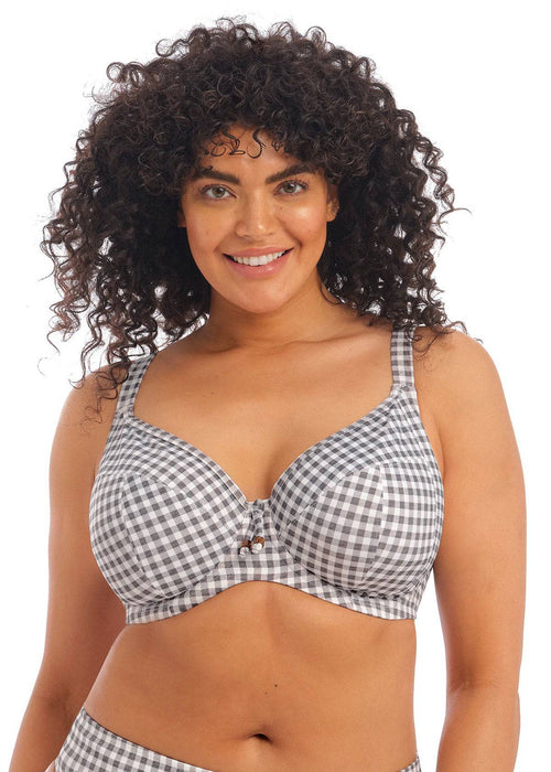 Elomi Checkmate Grey Marl Plunge Bikini Top Packshot Voorzijde