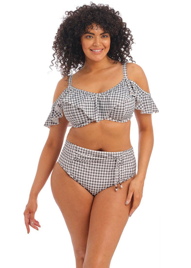 Model In Elomi Checkmate Grey Marl Bikini Set Voorzijde