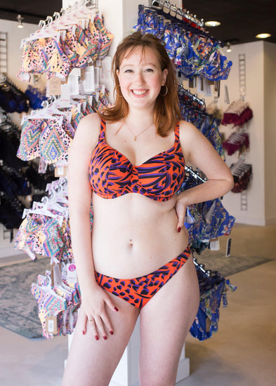 Model in Tiger Bay Sunset Bikini