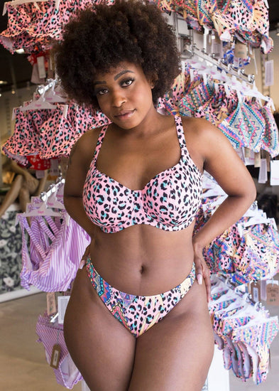 Cala Fiesta Plunge Bikini Top Leopard - SuperBra