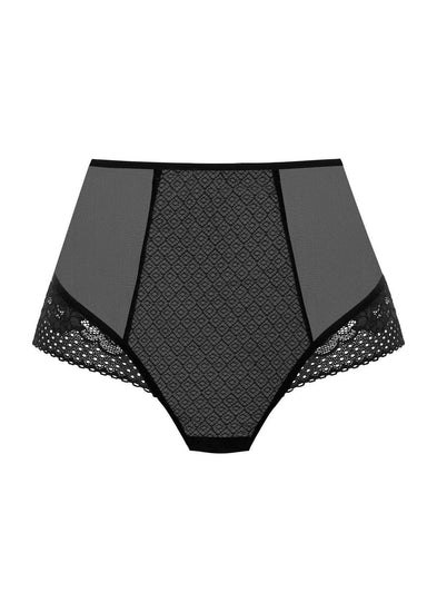 Fantasie Ann-Marie High Waisted Broekje Zwart Packshot Voorzijde