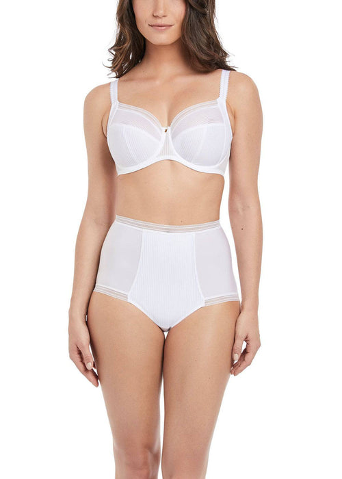 Model in Fantasie Fusion High Waisted Broekje Wit zijaanzicht