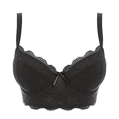 Freya Fancies Longline BH Zwart vooraanzicht
