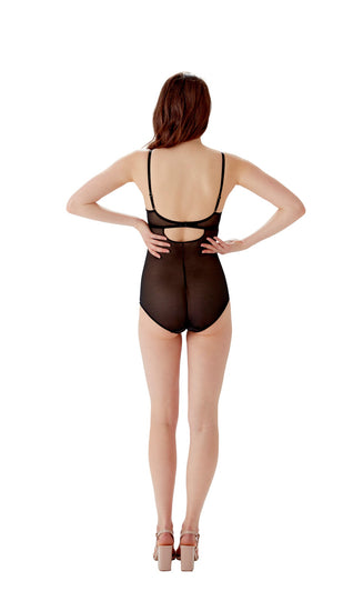 Model In Gossard Glitter Body Zwart Achterzijde