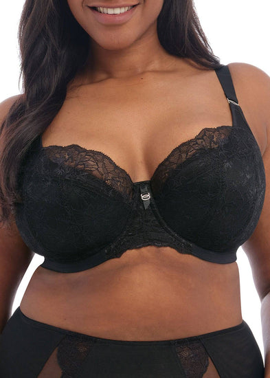 Model in Brianna Padded Balconette BH Zwart voozijde