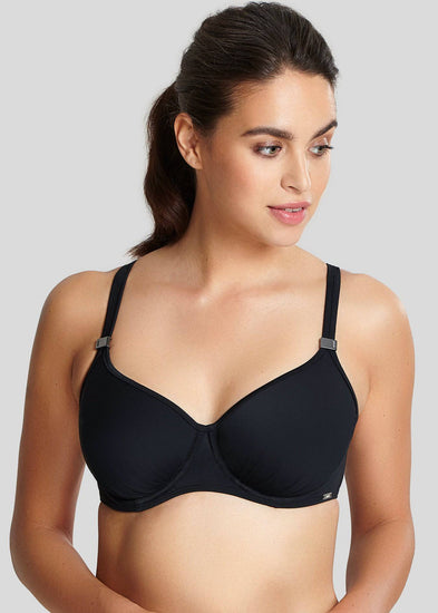 Model In Panache Anya Balconette Bikini Top Zwart Voorzijde