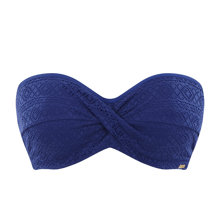 Anya Crochet Bandeau Bikini Top Blauw - SuperBra