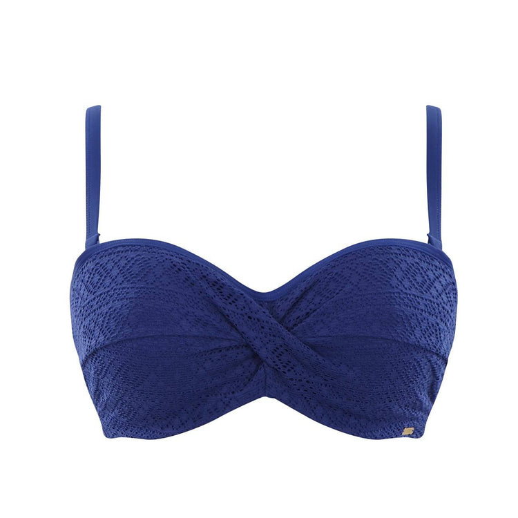 Anya Crochet Bandeau Bikini Top Blauw - SuperBra