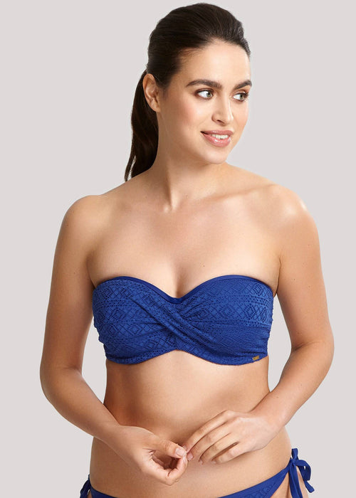 Anya Crochet Bandeau Bikini Top Blauw - SuperBra