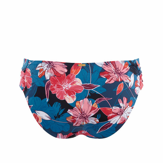Panache Anya Riva Bloemenprint Bikini Broekje Blauw Packshot Achterzijde