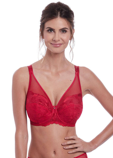 Model in Fantasie Anoushka full cup bh rood