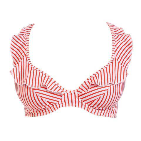 Freya Totally Stripe Bikini Top Rood Vooraanzicht