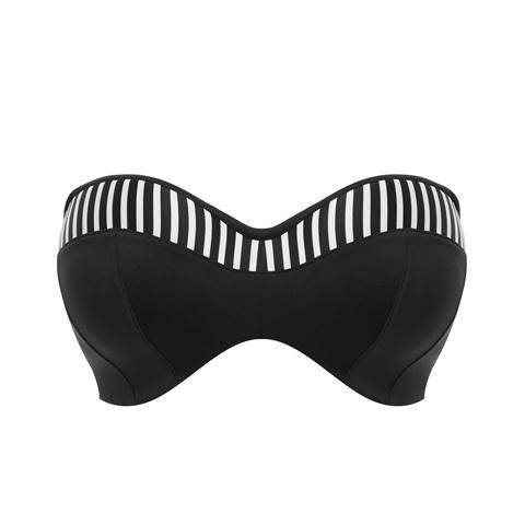 Elomi Malibu Days Bandeau Bikini Top Zwart Vooraanzicht