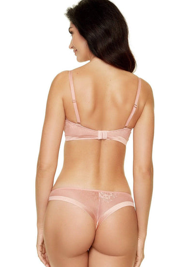 Model in Gorteks Porto Body Roze set achterzijde