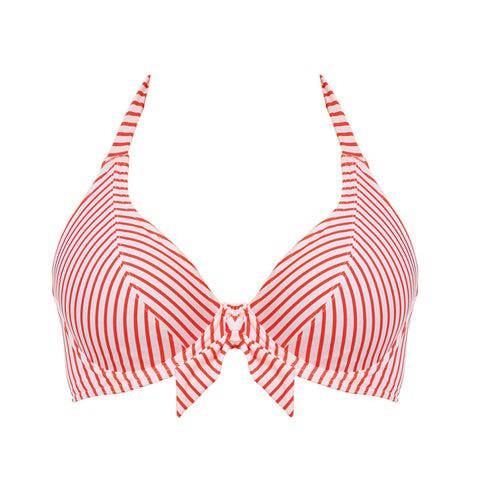 Freya Totally Stripe Halter Bikini Top Rood Vooraanzicht