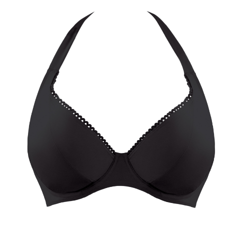 Curvy Kate Jetty Halterneck Bikinitop Zwart vooraanzicht