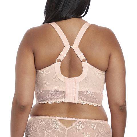 Model in Elomi Charley Plunge Longline BH Ballet Pink racerback achterzijde