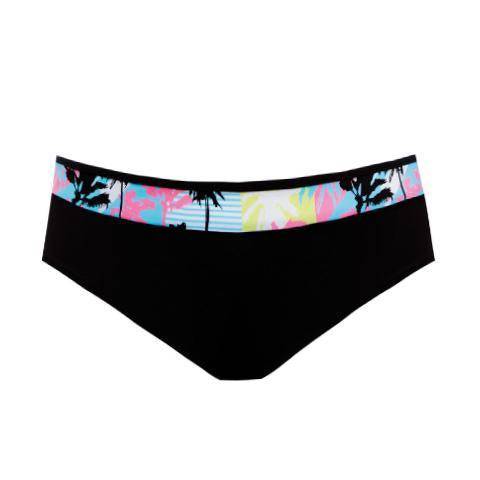 Elomi Malibu Days Bikini Broekje Zwart Vooraanzicht