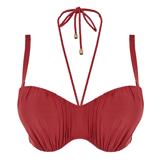 Panache Marina Bandeau Bikini Java Rood vooraanzicht