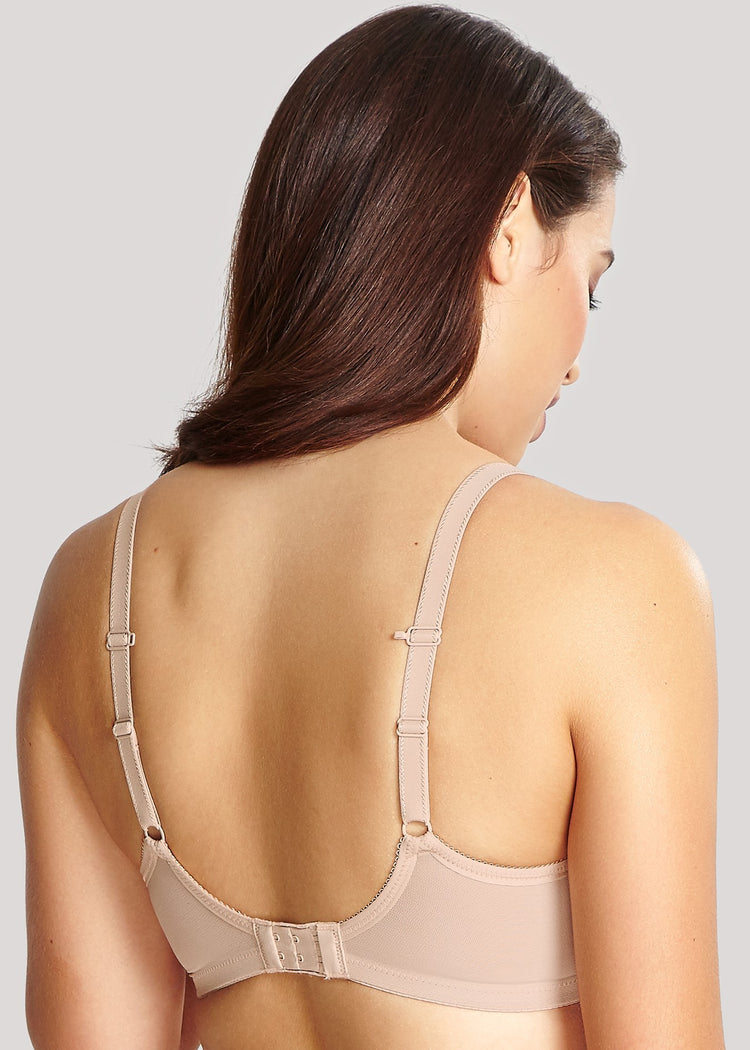 Achterzijde model in Panache Cari Spacer T-Shirt BH Champagne